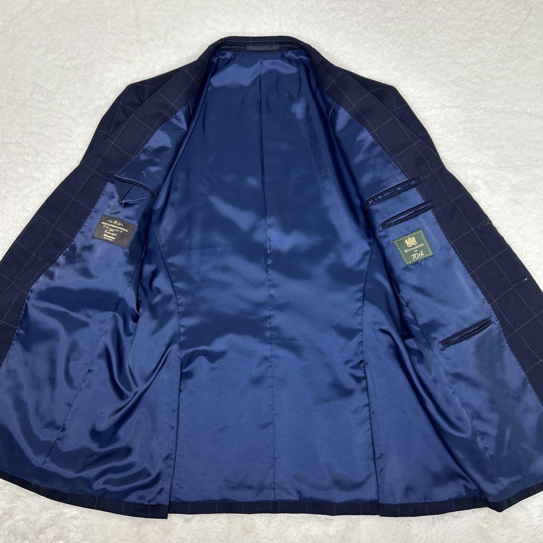 ✨美品✨ ミツミネ カノニコ ネイビー チェック A6 高級 70th ✨美品✨ ミツミネ カノニコ ネイビー チェック A6 高級 70th スーツ