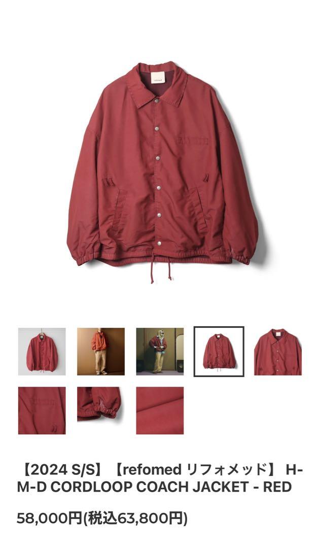 【返品?交換対象商品】 美品リフォメッドrefomed CORDLOOP COACHJACKET常田大輝 ジャケット・アウター