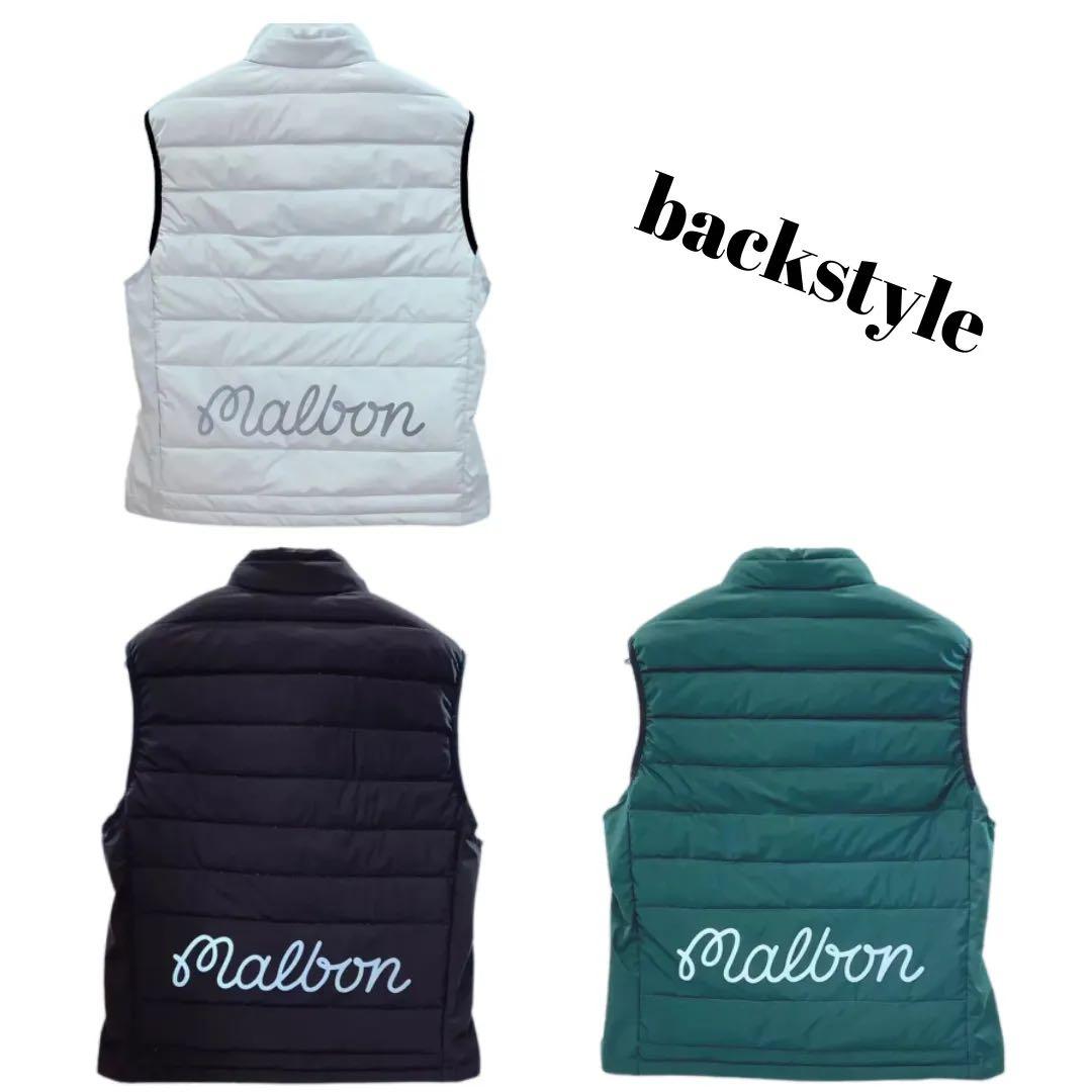 当店は最高な サービスを提供しますマルボンゴルフ ダウンベスト ロゴ メンズ ゴルフウェア グリーン 緑 L