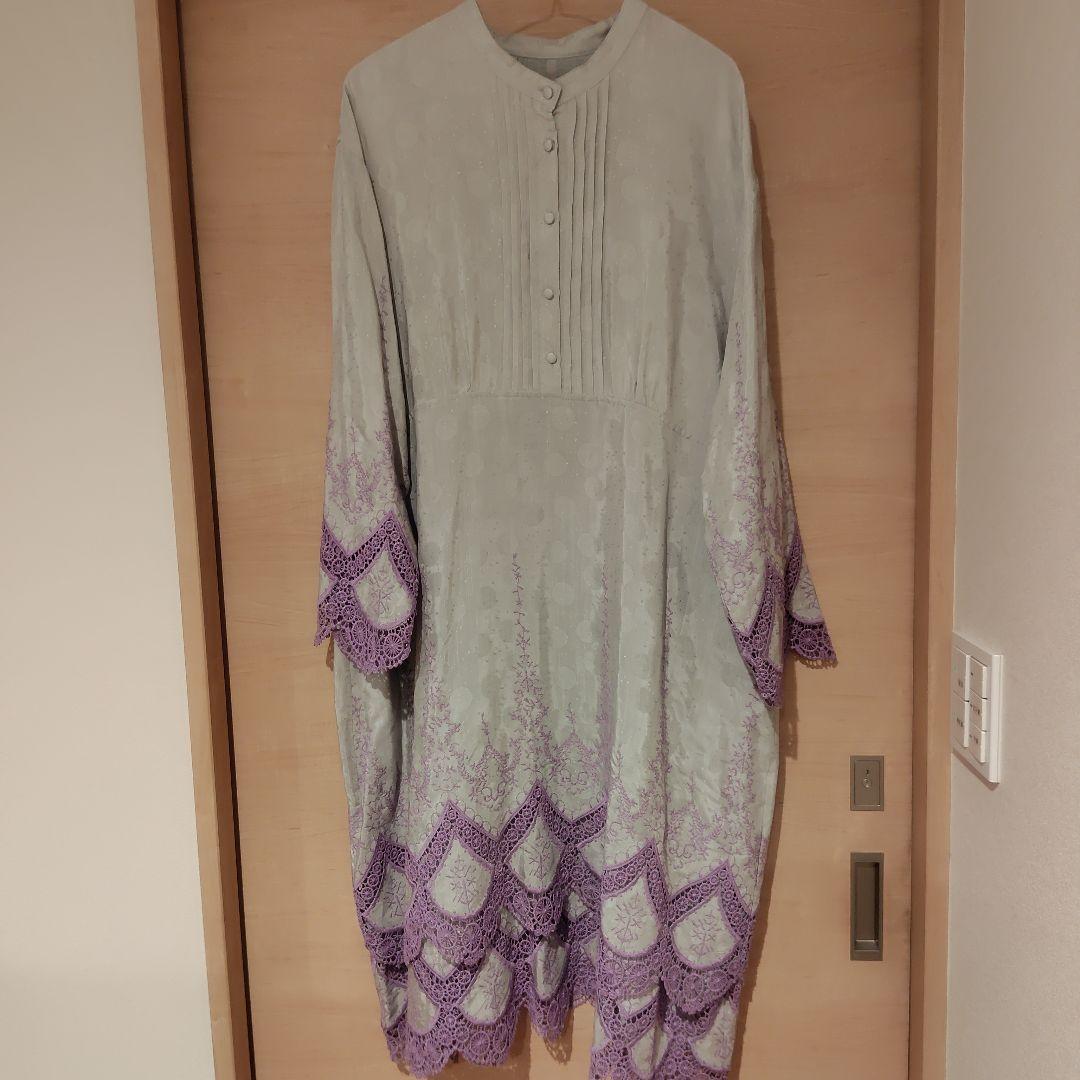 アズノゥアズ オオラカ 刺繍 ロングワンピース 長袖 サイズ154XL(5L)以上・AS KNOW AS olaca