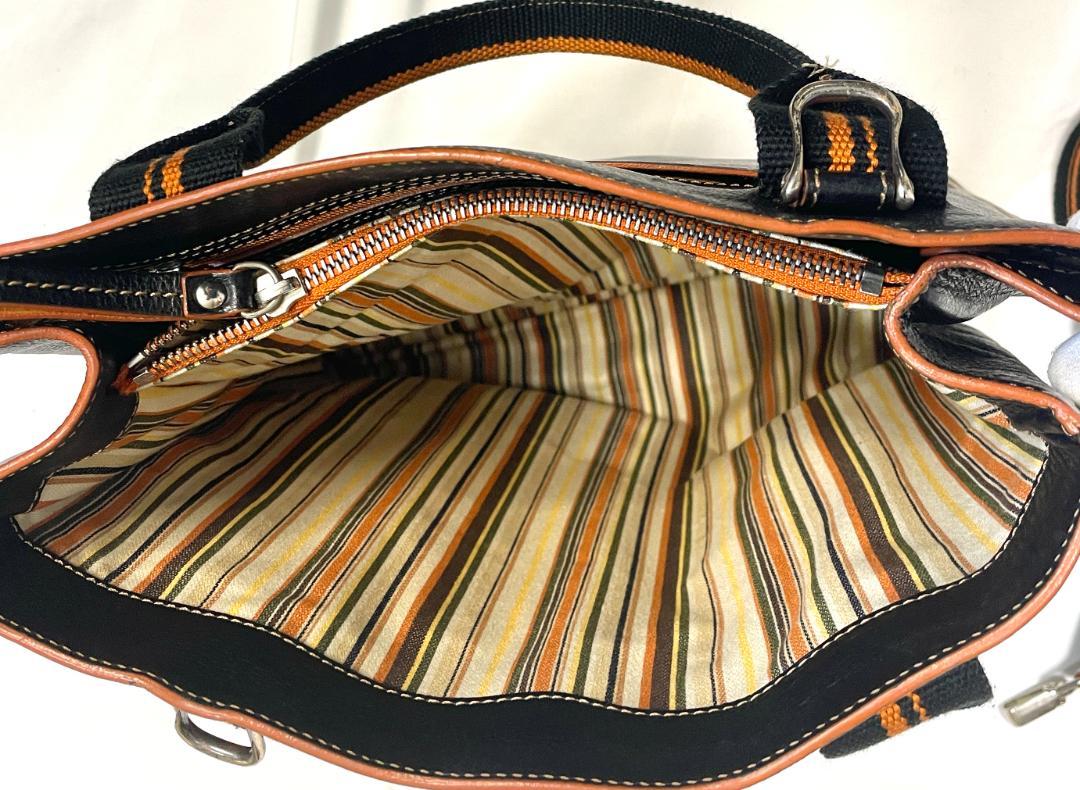 良品】TOSCANELLA レザー 黒 トートバッグ ショルダーベルト付