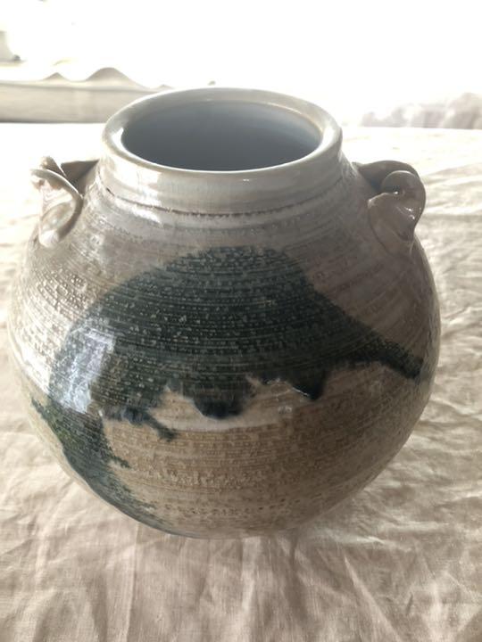 明山造り 壺 耳付き花器