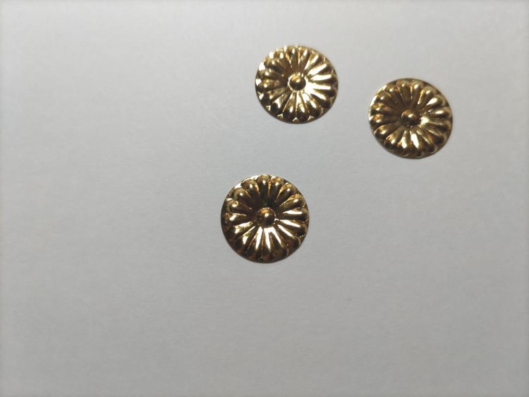 菊紋金具】4分x10枚 （12mm）神殿、神輿、山車、真鍮金具です