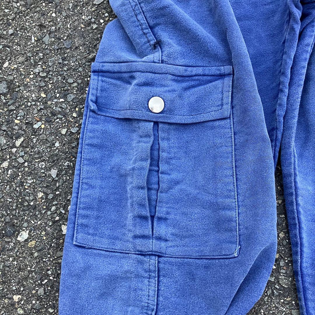 - 70s vintage モールスキン　フレンチワークパンツ　ユーロ　フェード