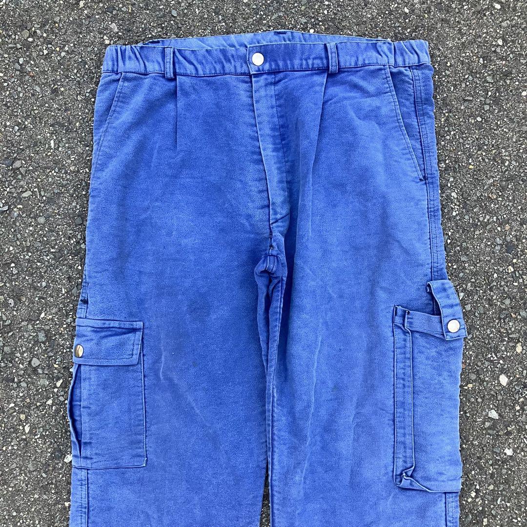 - 70s vintage モールスキン　フレンチワークパンツ　ユーロ　フェード