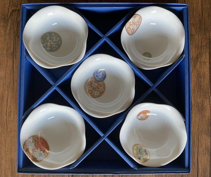 新品 5枚 水引草 丸小皿揃 5枚 セット zuSd6-m25120909428 未使用 深川製磁 赤絵 小皿揃 定番通販