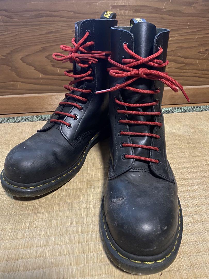 使用10回程度!Dr.Martens 10ホール スチールトゥー 赤レース