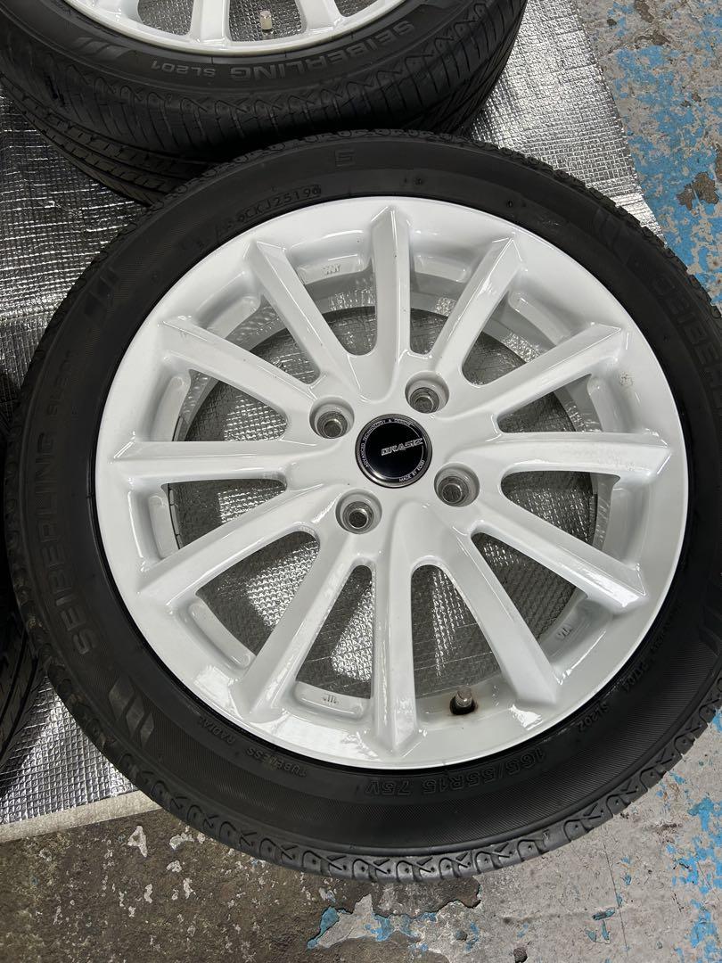 美品ホワイトアルミホイール165/55R15軽コペン・ムーブ・タント・NBOX