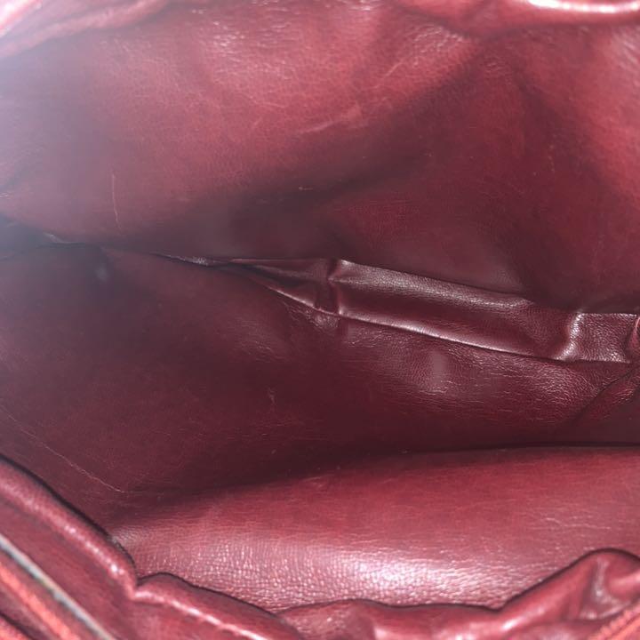 celine セリーヌ ワインレッド　レザー　ショルダーバッグ  マカダムロゴ