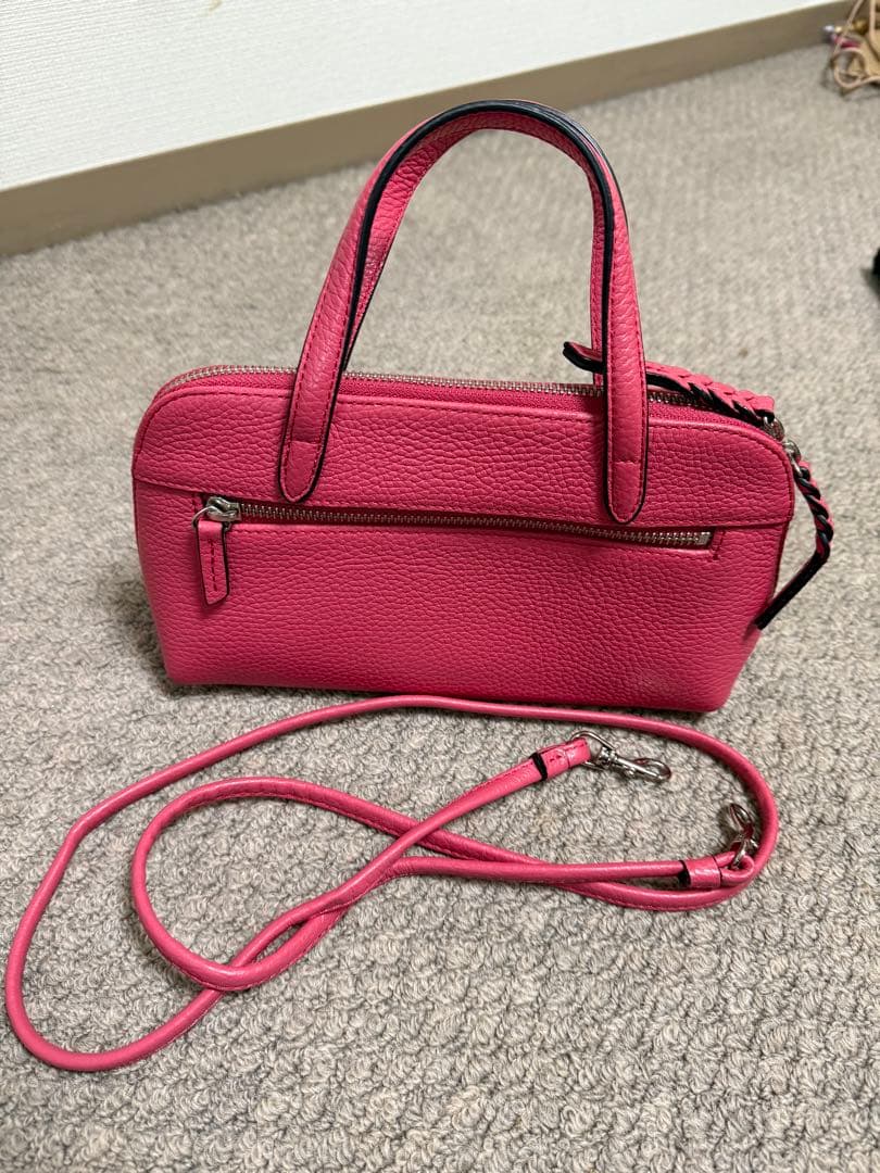 WAKO ピンク本革 ハンドバッグ ショルダーバッグ WAKO ピンク本革 ハンドバッグ ショルダーバッグ