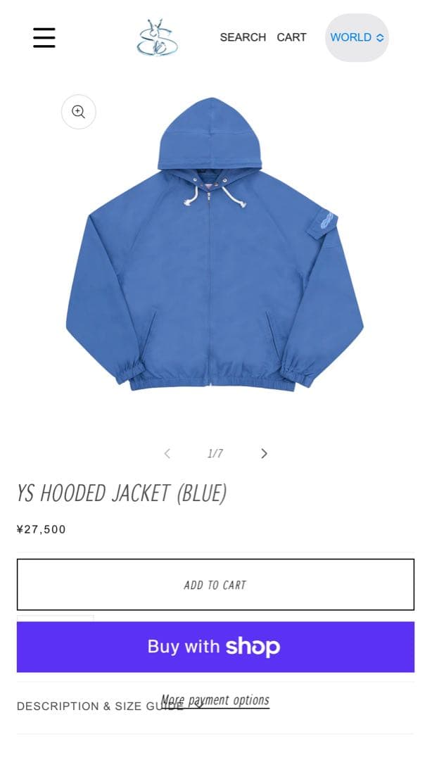 ヤードセール HOODED JACKET (BLUE)