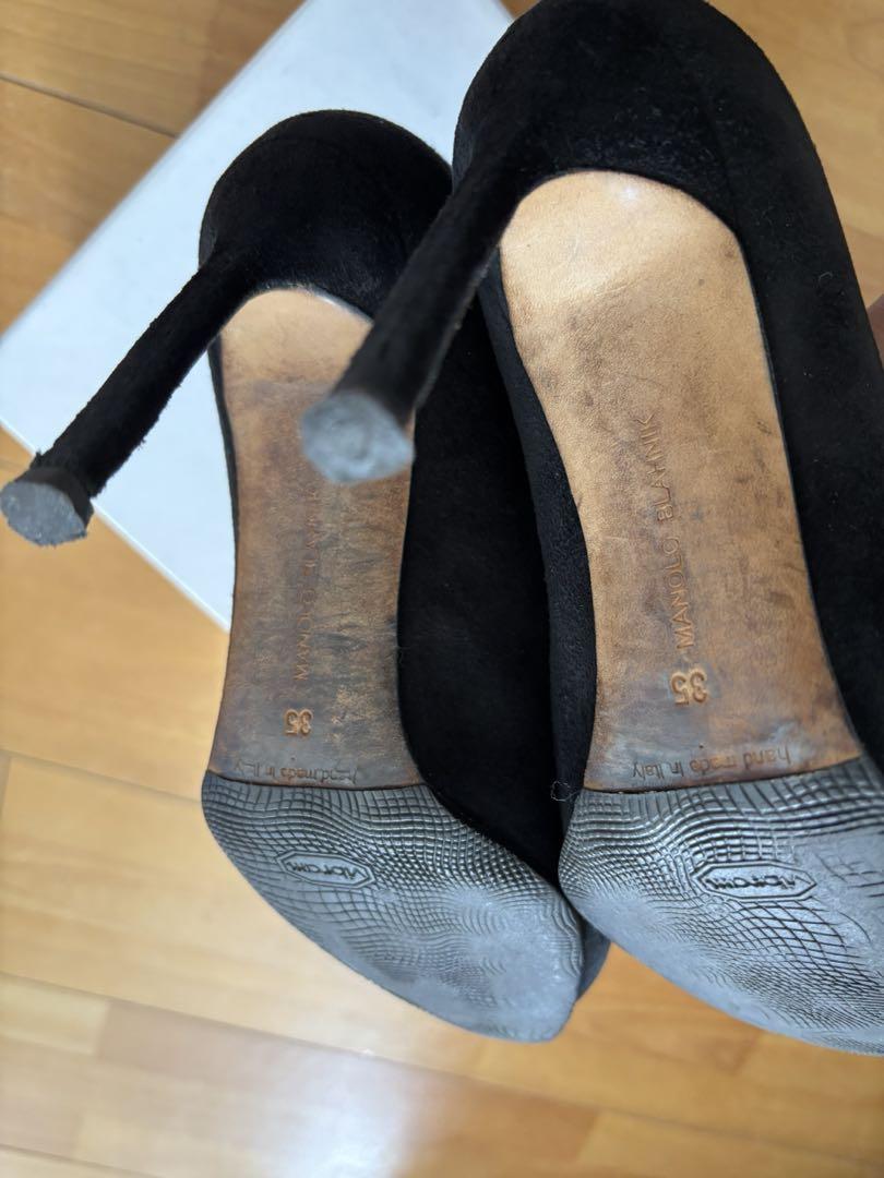 MANOLO BLAHNIK bb 35ハーフ 35.5 ブラック黒 ハイヒール