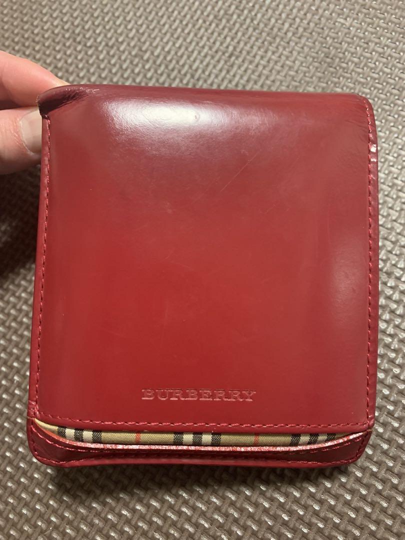 BURBERRY 新古未使用展示品 バーバリー 二つ折り財布 エナメル レッド シルバー金具 がま口 チェック柄【本物保証】 : 3R  boutipue - 通販 - Yahoo!ショッピング