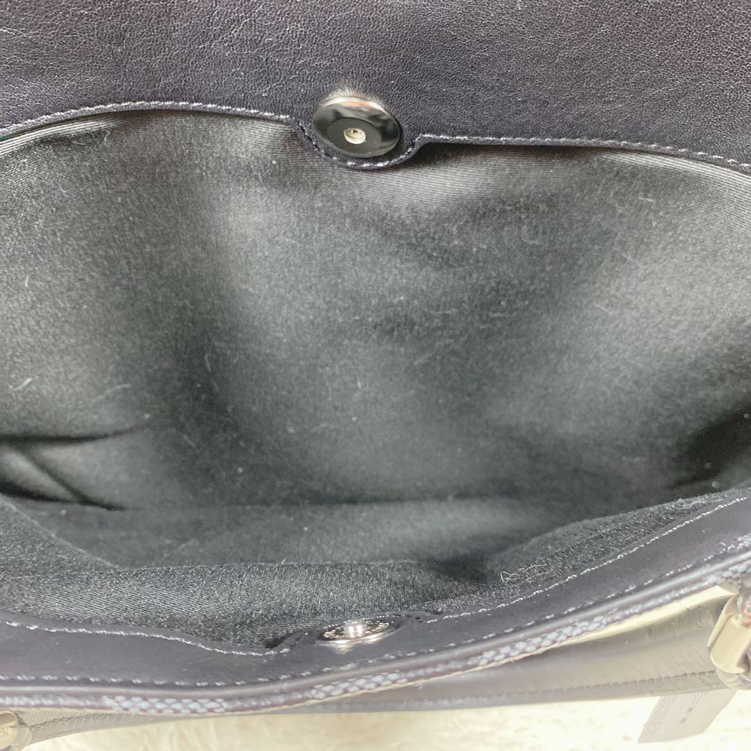 COACH コーチ ビジネスバッグ PVC レザー シグネチャー 柄　黒　美品