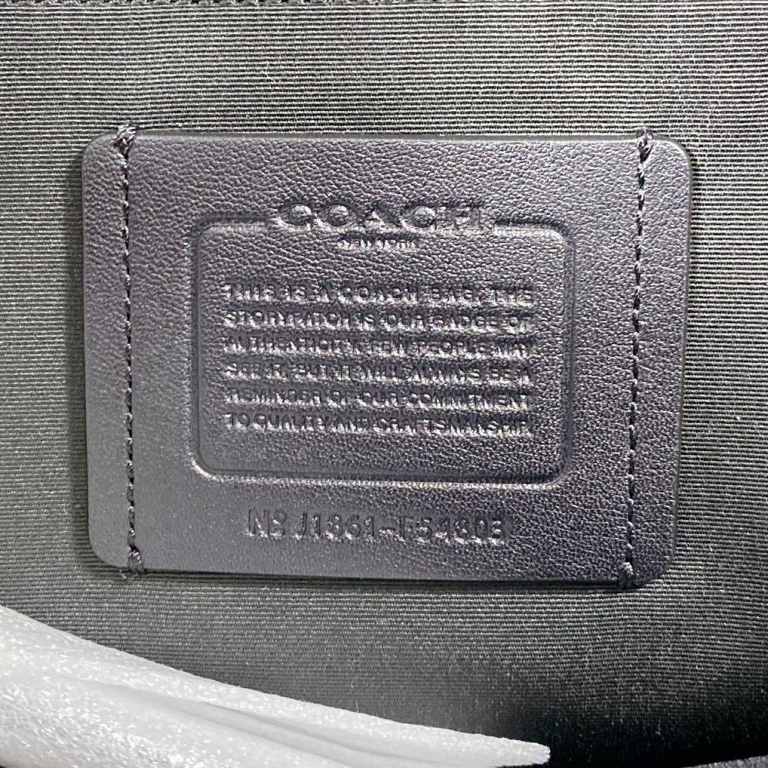 COACH コーチ ビジネスバッグ PVC レザー シグネチャー 柄　黒　美品