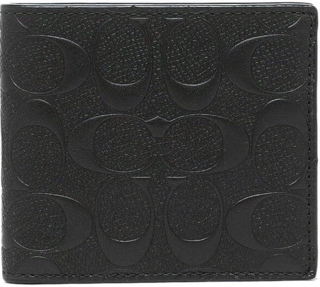 二つ折り財布 メンズ アウトレット COACH F75363 BLK ブラック