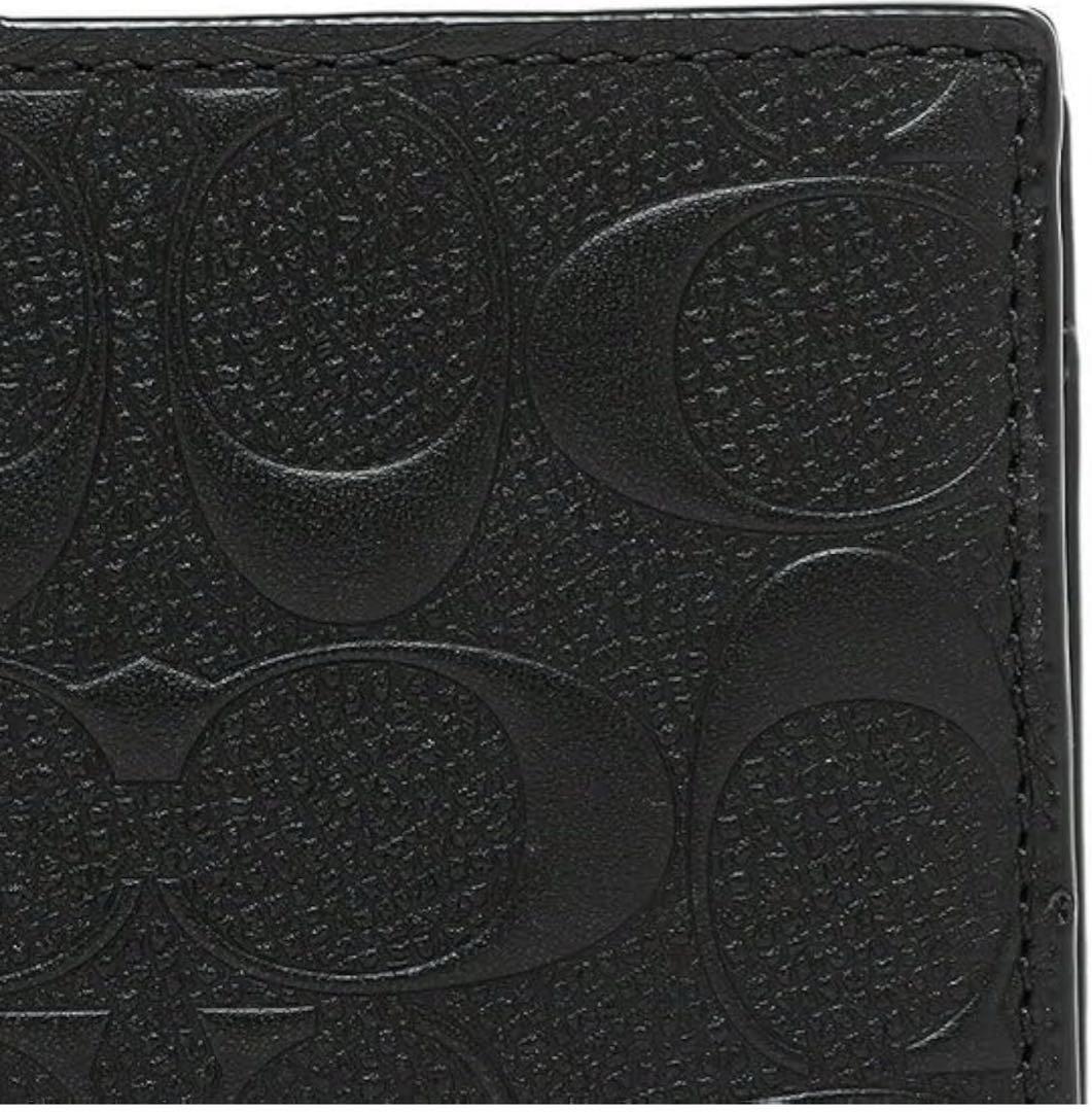 二つ折り財布 メンズ アウトレット COACH F75363 BLK ブラック