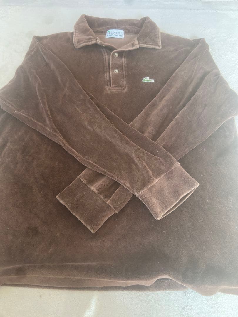 IZOD LACOSTE 長袖ポロシャツ　70s ベロア