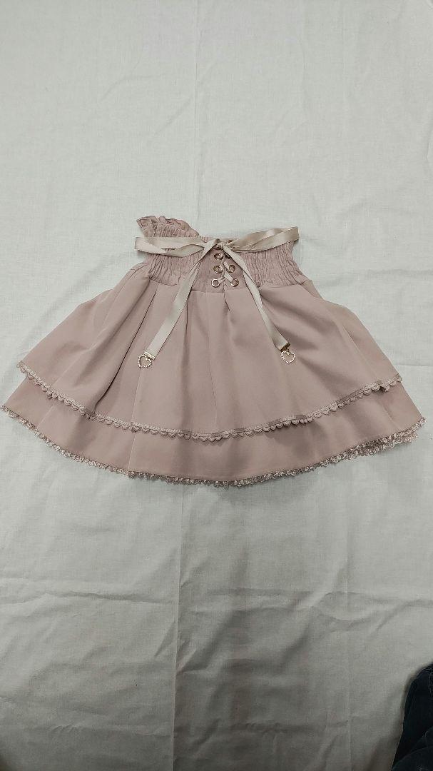 LIZLISAピンク フレアスカート リボン付き