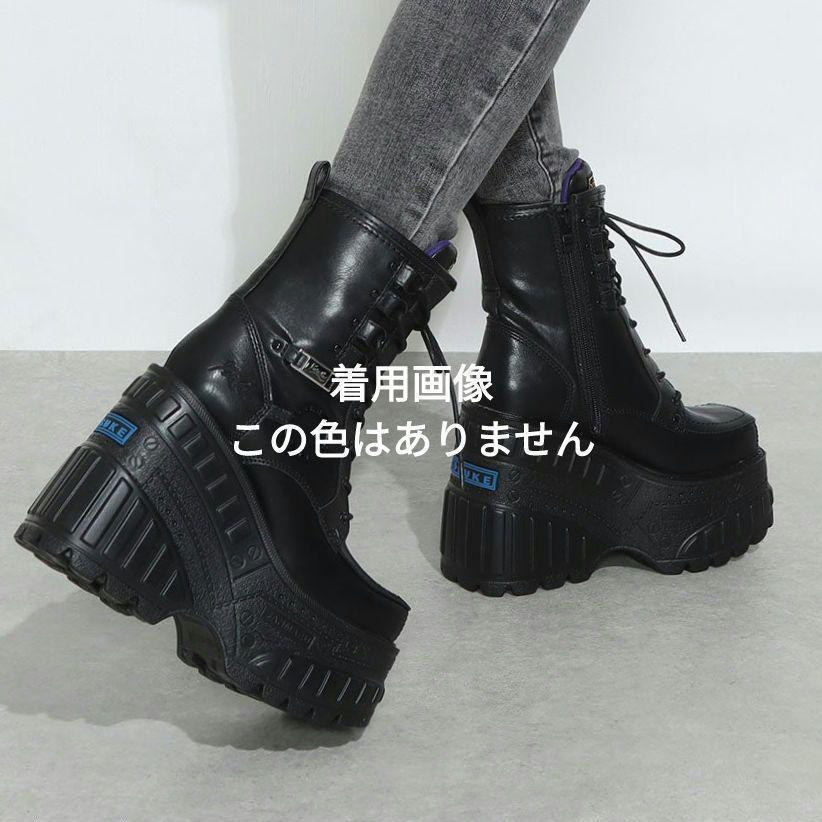 新作 22.5cm YOSUKE 編み上げ厚底ウェッジブーツ ホワイト