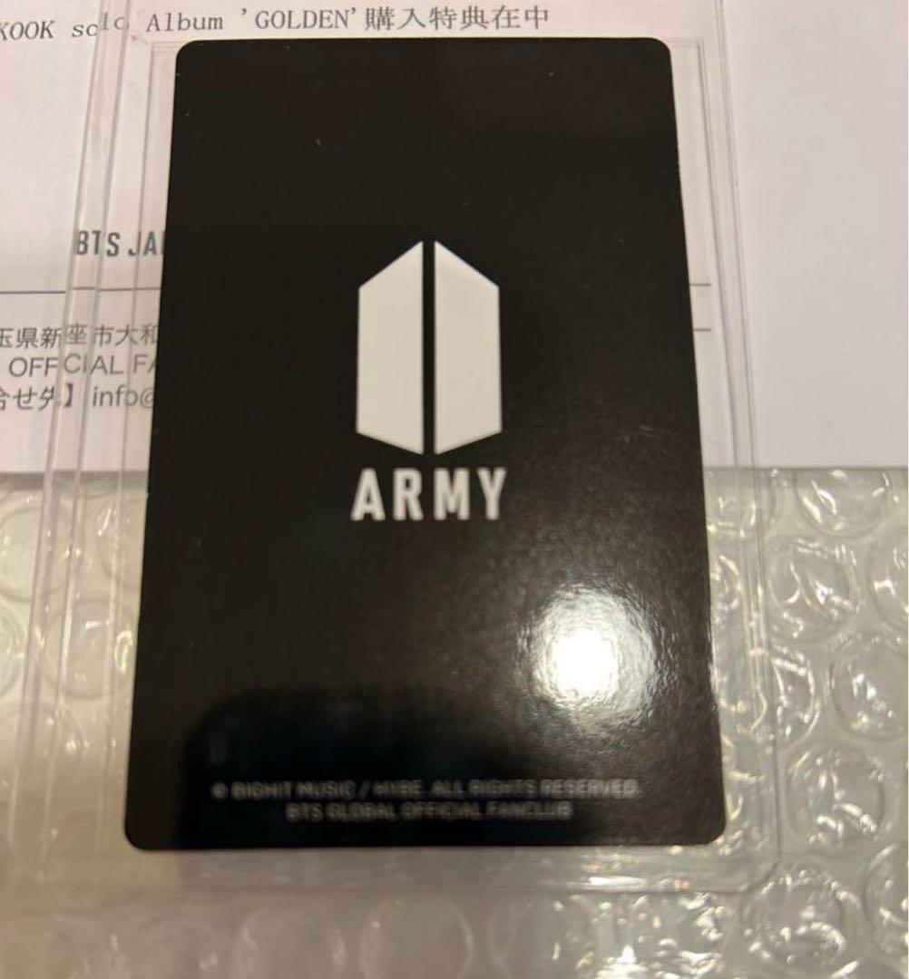 BTS ジョングク GOLDEN JPFC 購入者限定 当選 トレカ