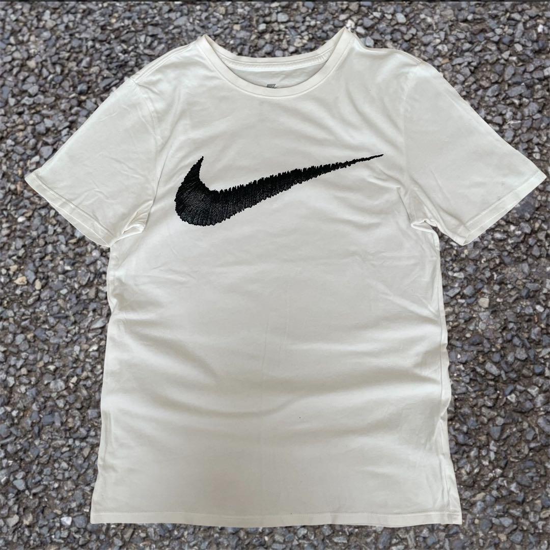 00s 90s NIKE ホワイト Tシャツ スウォッシュ y2k ギザギザ