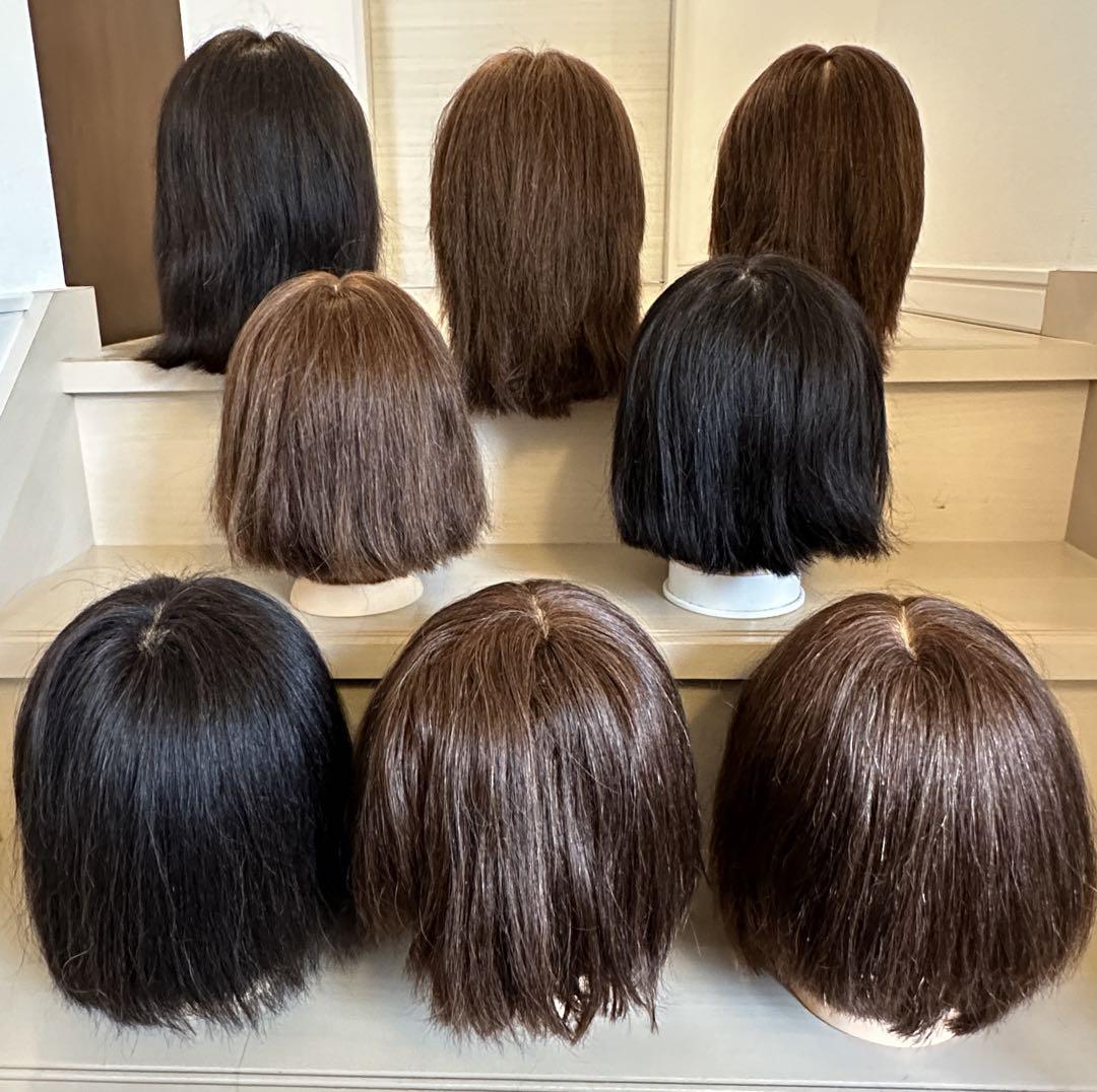 【送料込】美容師国家練習に使用 カットウィッグ(カット済み) 8頭