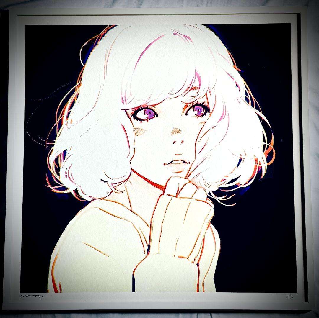 イリヤ・クブシノブ　直筆　色紙　イラスト　原画 イリヤ・クブシノブ Somber展【K】直筆サイン＆シリアルナンバー