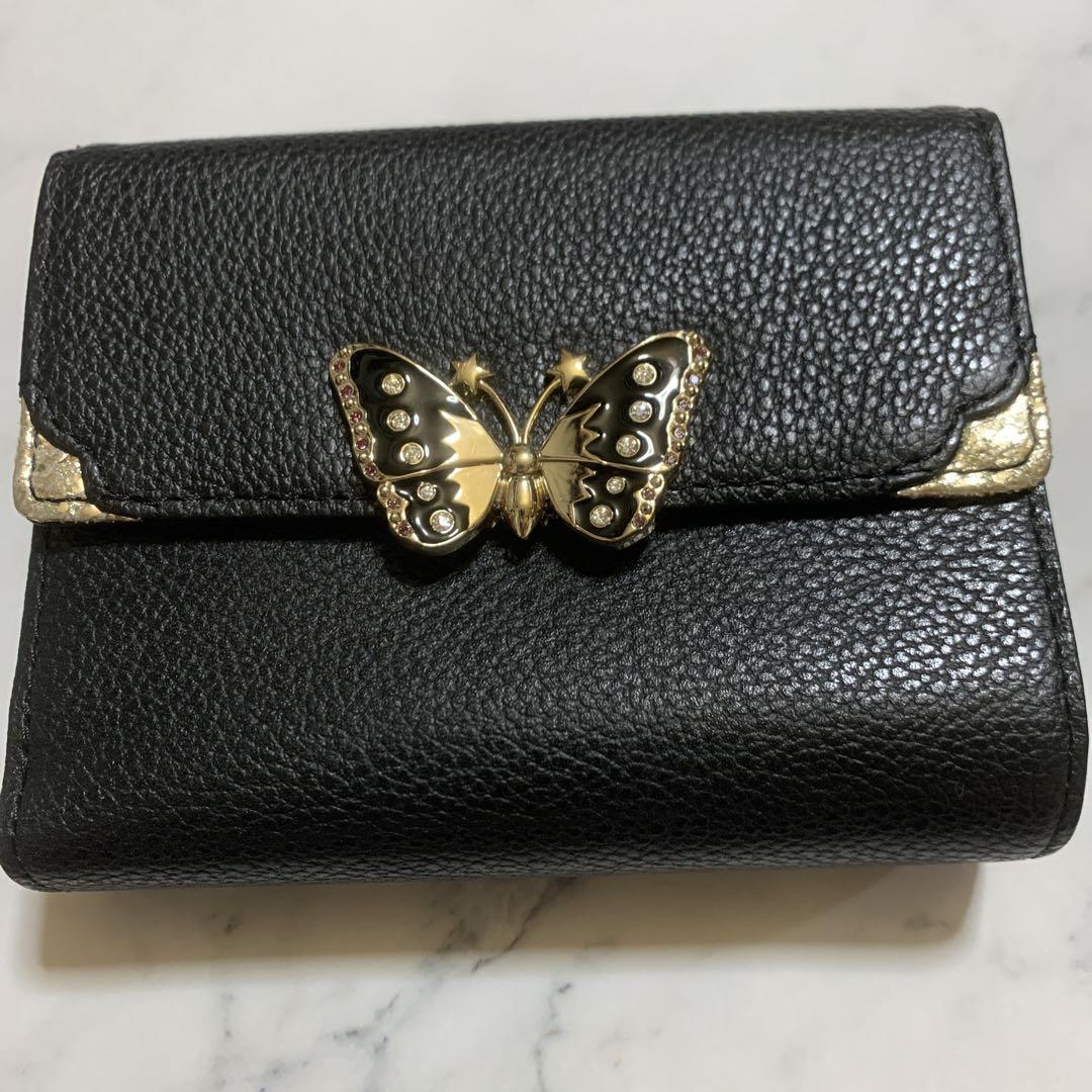 【新品】ANNA SUI ブラック 三つ折り財布【箱付き】