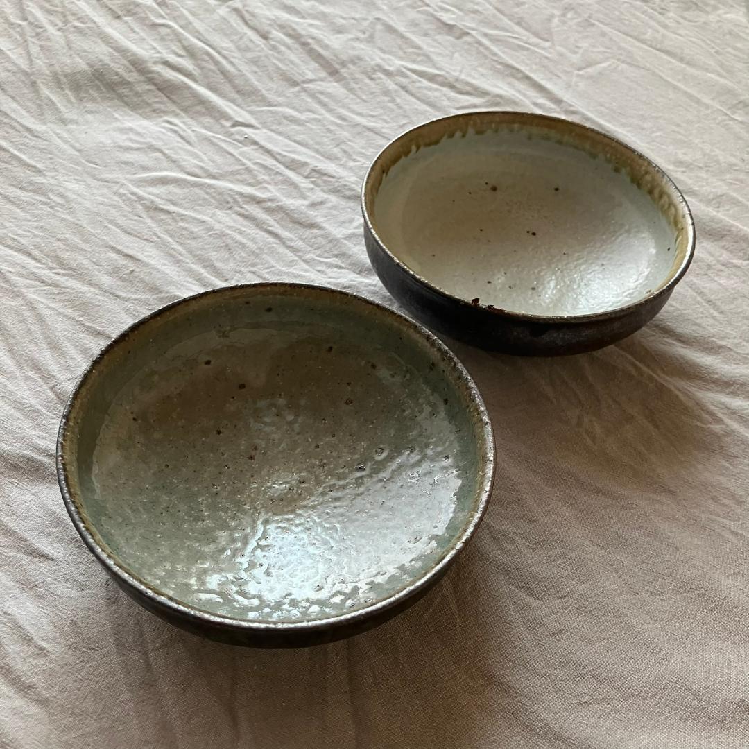 【新品未使用】清岡幸道　4寸　浅鉢　2点セット