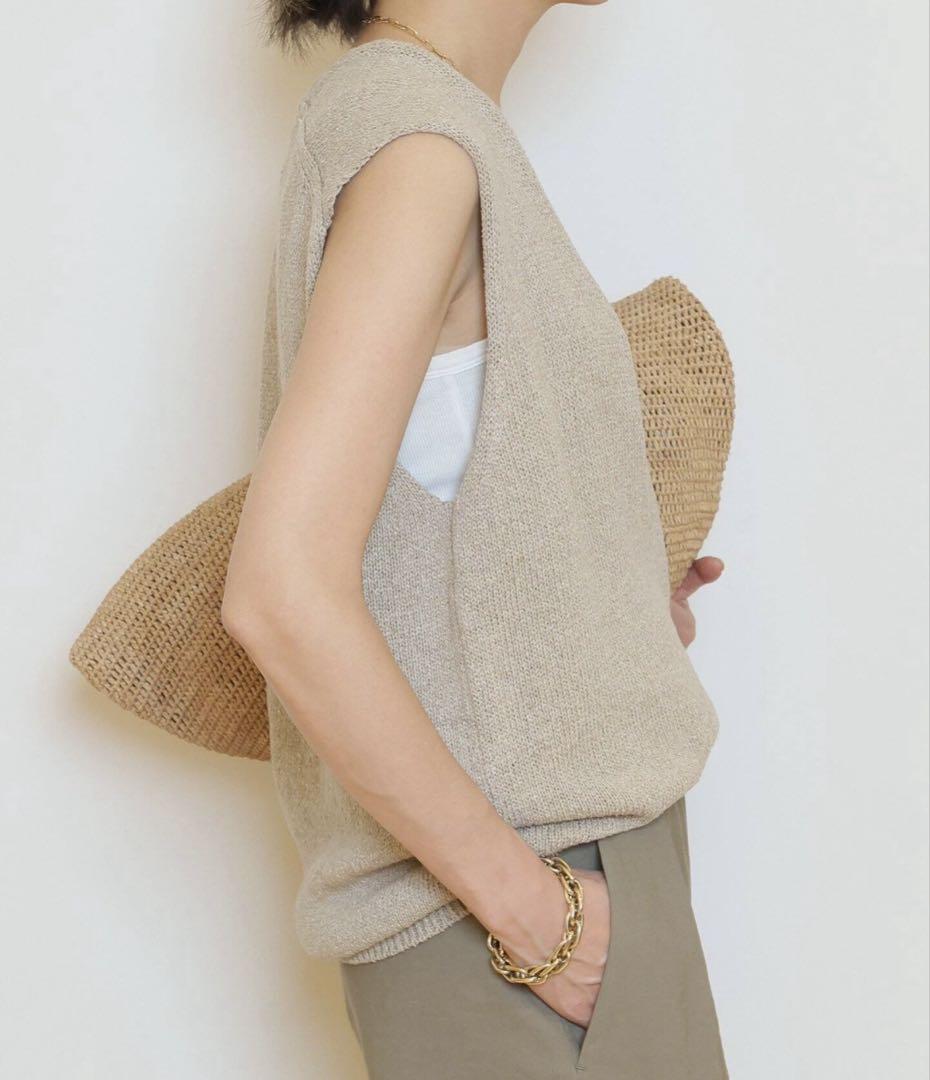 新品【MUSE de Deuxieme】Lily Linen Vネックベスト