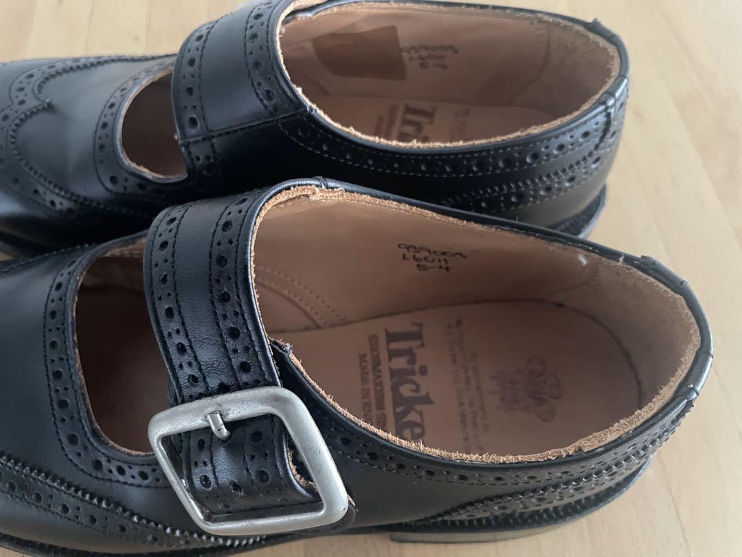 美品　Tricker's ブラック レザー メリージェーン　ビブラムソール