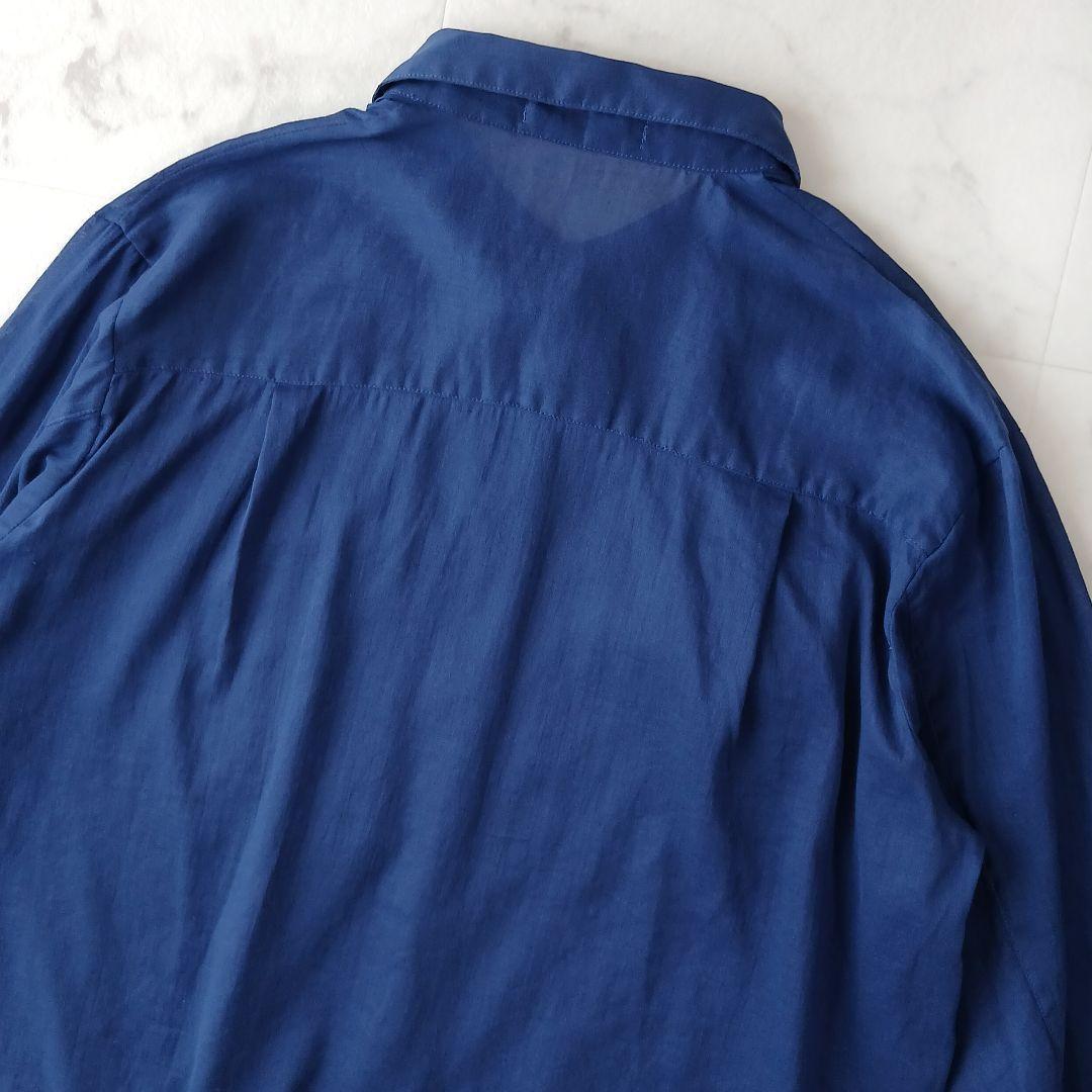 美品 ICB 上質 ラミーコットン 洗える ベルト付 シアーシャツ L