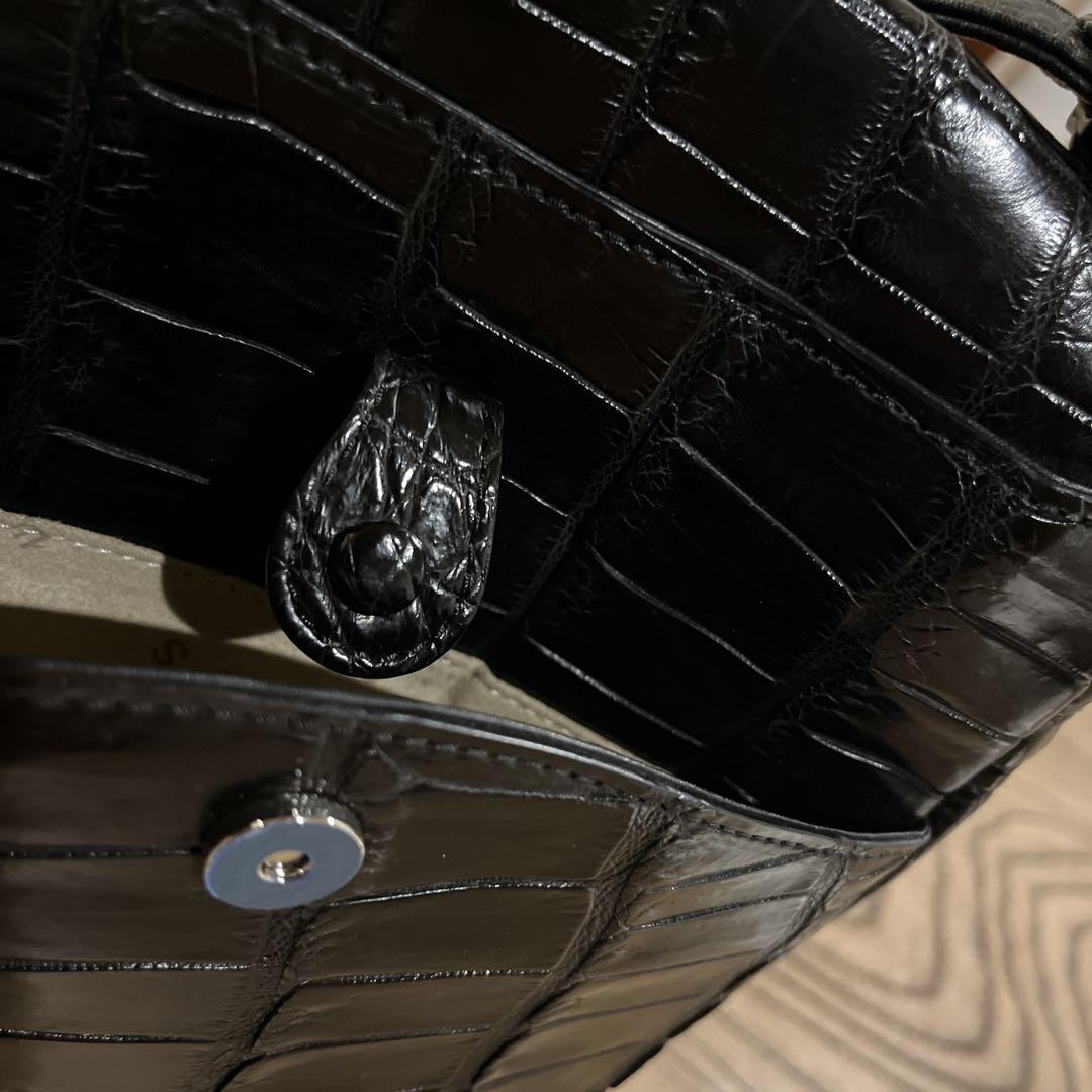 クロコダイル ショルダーバッグ マット加工 新品未使用 馬蹄 JRA