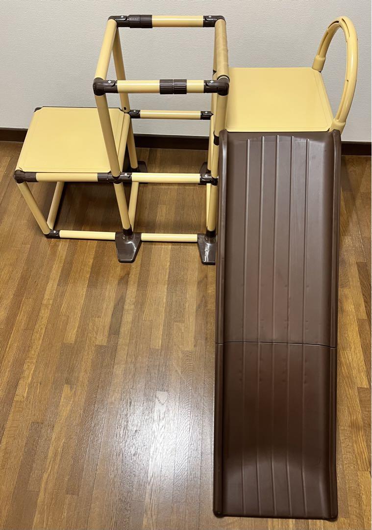 野中製作所×ネビオ【おりたたみ110cmロングスロープ+2段ジム】<ブラウン>