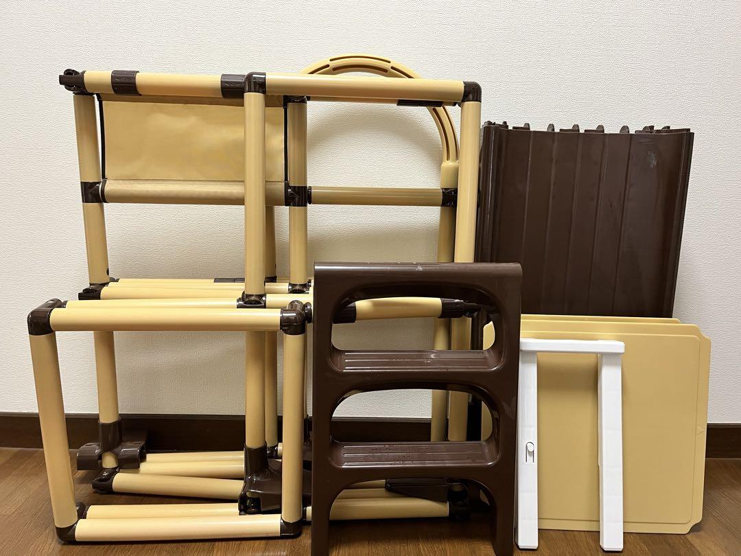 野中製作所×ネビオ【おりたたみ110cmロングスロープ+2段ジム】<ブラウン>