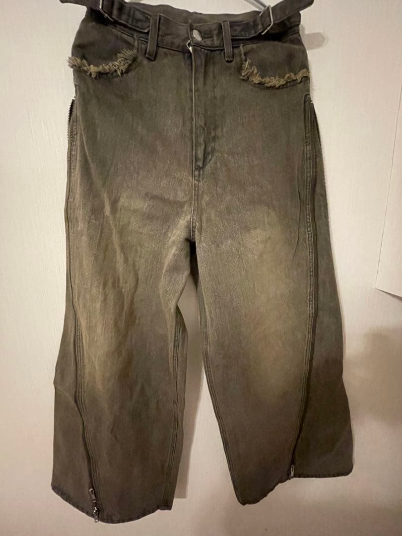 【GRANCY】zipdesign buggy denimpants ブラウン