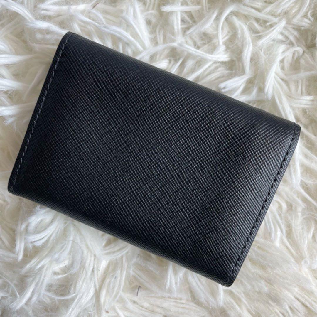 安い新品 美品 マルニ サフィアーノレザー ミニ財布 トライフォールドウォレット 青 Ibg2W-m25185635600 超激安人気