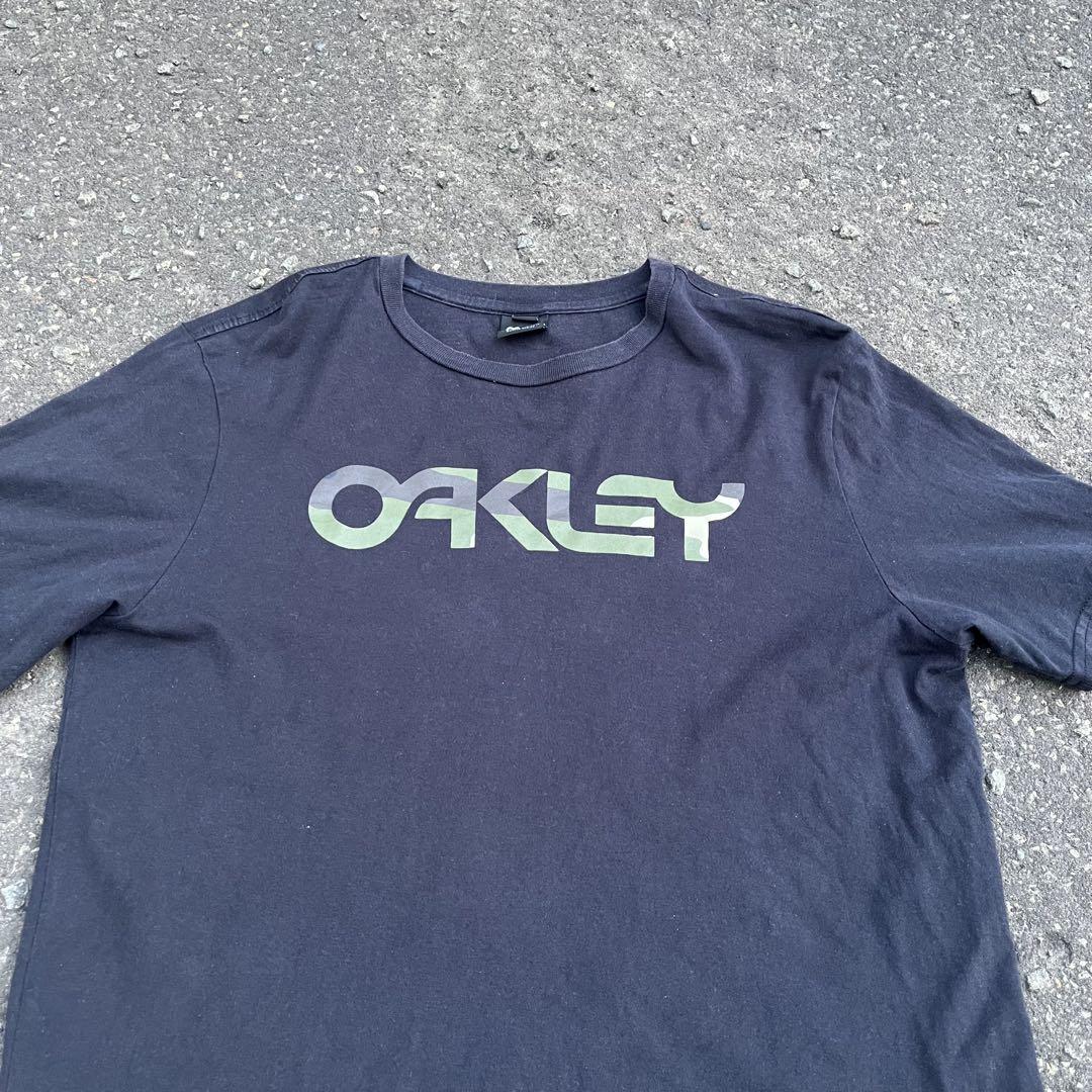 00s OAKLEY オークリー Tシャツ 半袖 y2k 迷彩 黒 カモフラ
