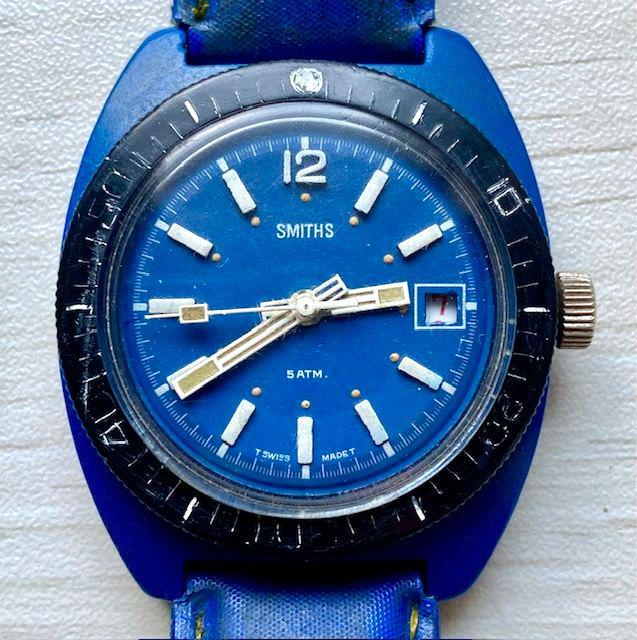ヴィンテージ 希少 SMITHS ブルーダイバーウォッチ 1970年代モデル