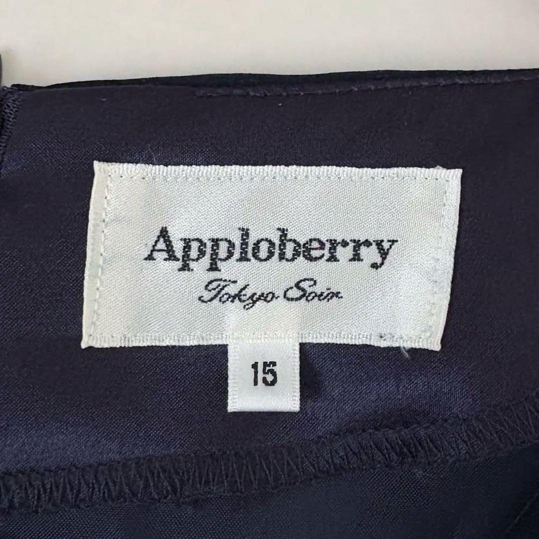 【極美品】東京ソワール Apploberry ワンピース 大きいサイズ15 紺