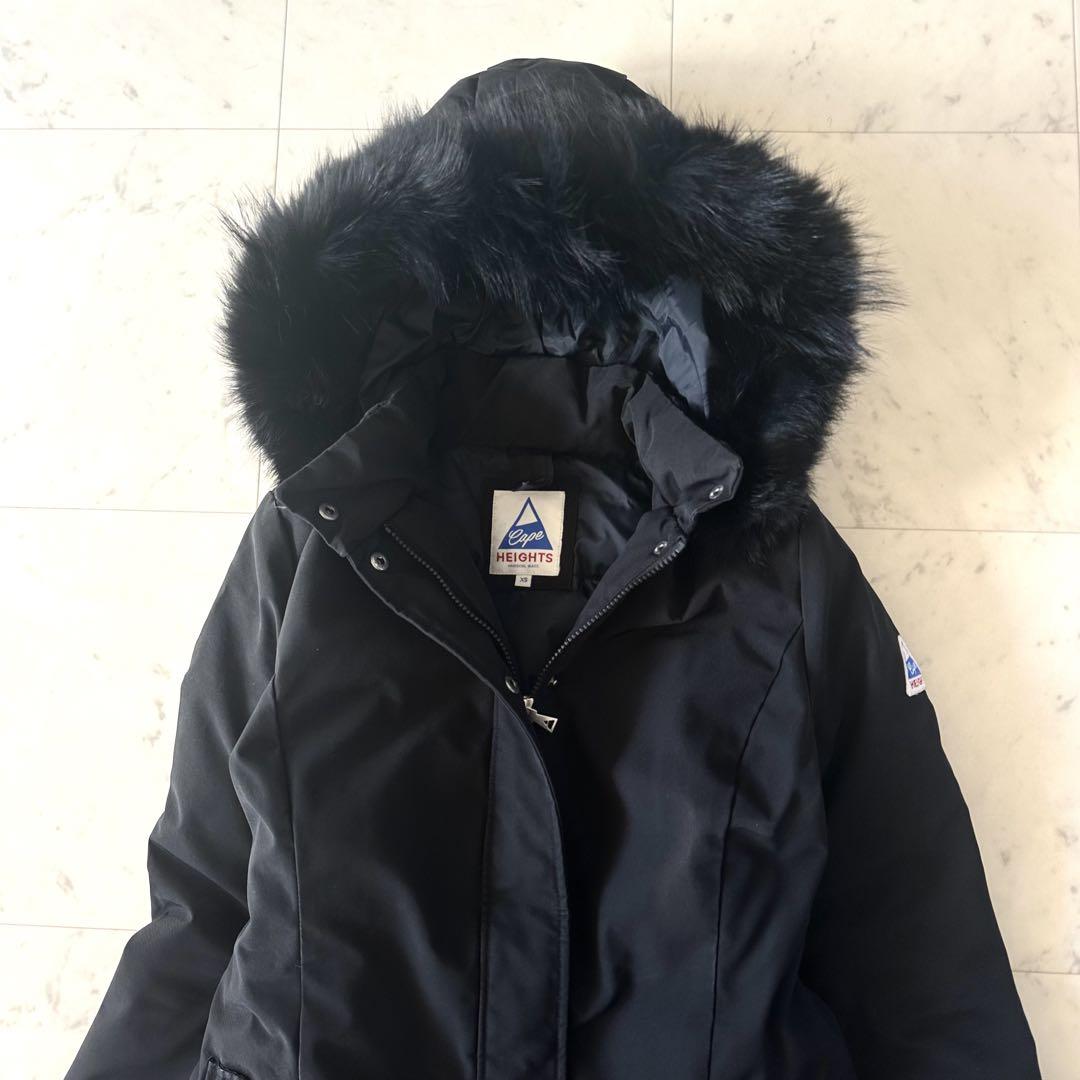 美品*ケープハイツ ELLNORA エルノラ ロングダウンコート ファーフード付
