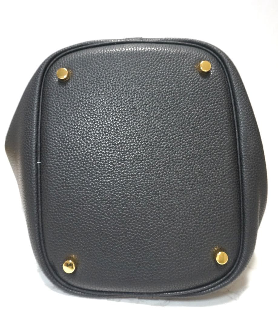 最高級トゴレザーキューブバッグ バケツバッグL 黒 本革バッグ 手提げ