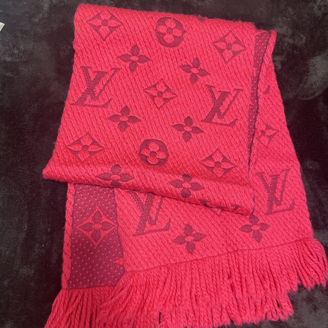 Louis Vuitton ピンク ウール マフラー　ルイヴィトン　ビビット