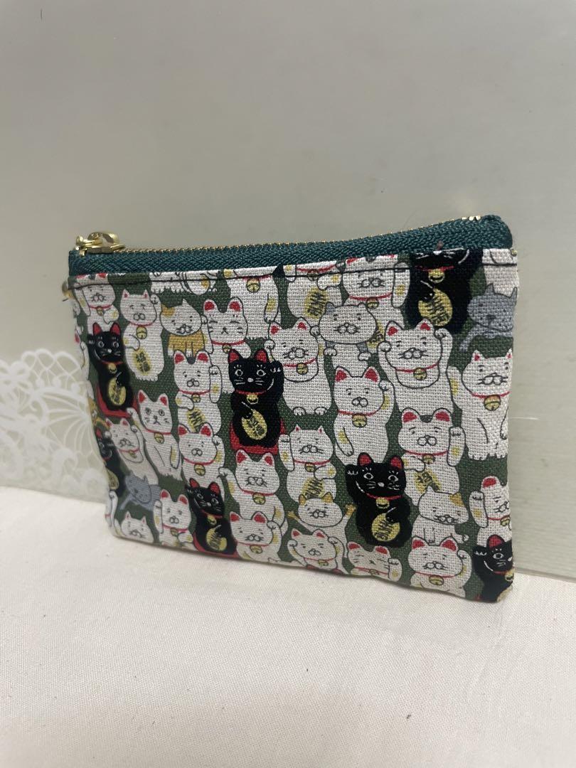 ハンドメイドミニポーチ❁¨̮寿司猫、招き猫、鍵、薬、印鑑、小物入れ、小銭入れ ハンドメイドミニポーチ❁¨̮猫、黒猫、図鑑、鍵、薬、印鑑、小物