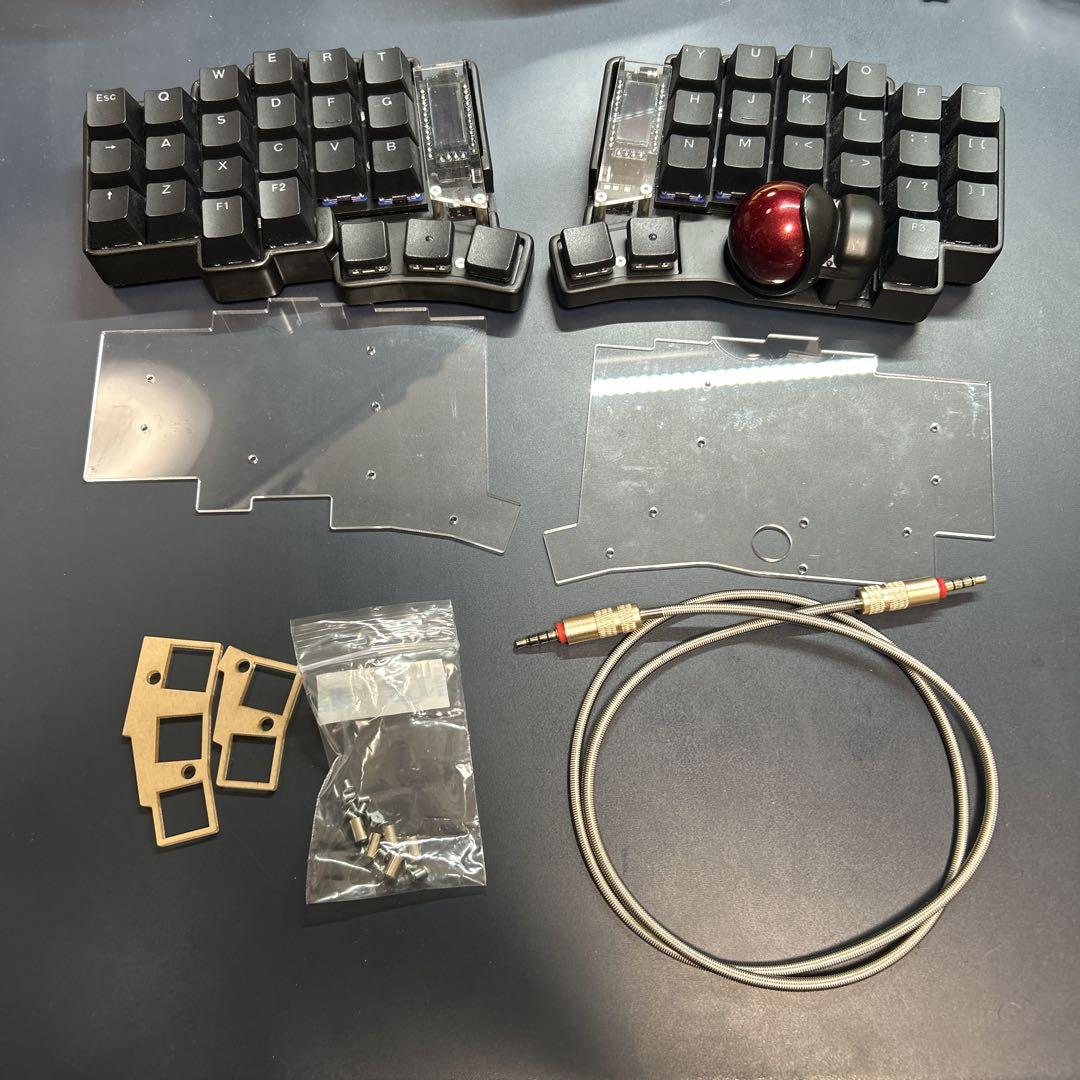 keyball44 半田付け不要　黒塗装