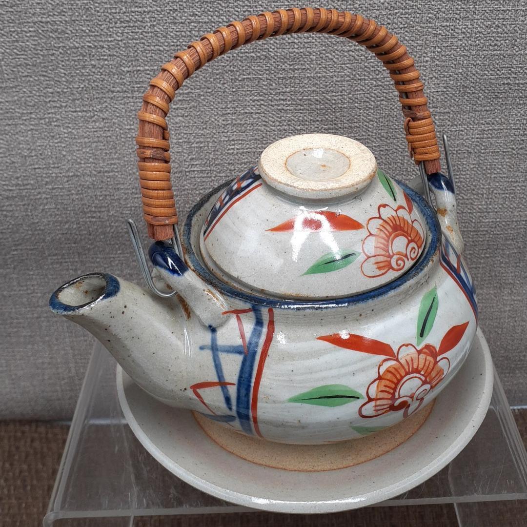 日本製美濃焼萬宝窯土瓶蒸し上絵間取花秋の味覚松茸未使用