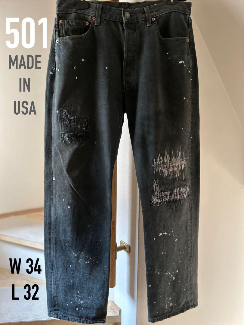 Levi's 501xx ブラックデニム 米国製 W34 L32 M0145 levi's 501 ブラック usa製 後染め W34 L32 デニム - メルカリ