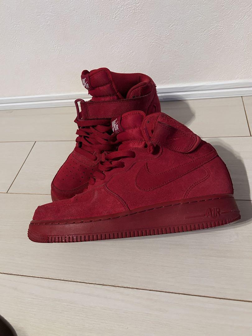 NIKE AIR FORCE 1 レッド ハイカットスニーカー