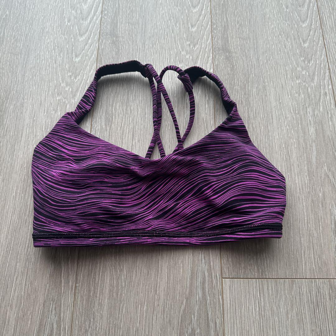 Lululemon ブラトップ 紫と黒のストライプ XS サイズ ルルレモン